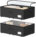 Underbed Storage Bins With Wheels, No Assemble Required 10 inches Height Large Capacity Rolling Underbed Shoe Storage Containers，Dorm Underbed Storage Drawers-Ruum Studio Home