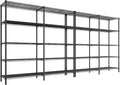 REIBII 5 Tier Wire Shelving Storage Shelves Loads 1430LBS, 58" W Metal Shelving Unit for Storage Adjustable Heavy Duty Garage Shelving Pantry Shelves Kitchen Shelving, Black, 2 Pack-Ruum Studio Home