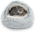 CATISM Cozy Plush Hooded Cat Bed, Indoor/Outdoor, Self-Warming Cave, Removable Washable Non-Slip Bottom-Ruum Studio Home