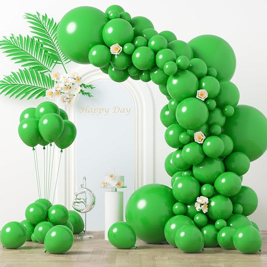 130pcs Green Balloons Different Sizes 18" 12" 10" 5" Party Latex Balloons for Birthday Dinosaur Baby Shower St. Patrick's Day Summer Jungle Forest Safari Party Decorations-Ruum Studio Home