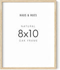 HAUS AND HUES Beige Oak Wood 8x10 Picture Frame - Modern Wood Wall Art Display - Lightweight 8x10 Frame for Art Prints, Photos, Posters - Ready-to-Hang Vertically & Horizontally-Ruum Studio Home