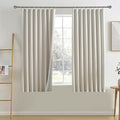 RAIN CITY Natural Birch Blackout Curtains 45 Inch Long 2 Panel Set, Boho Farmhouse Linen Drapes for Bedroom Textured Hook Included 50" x 45"-Ruum Studio Home