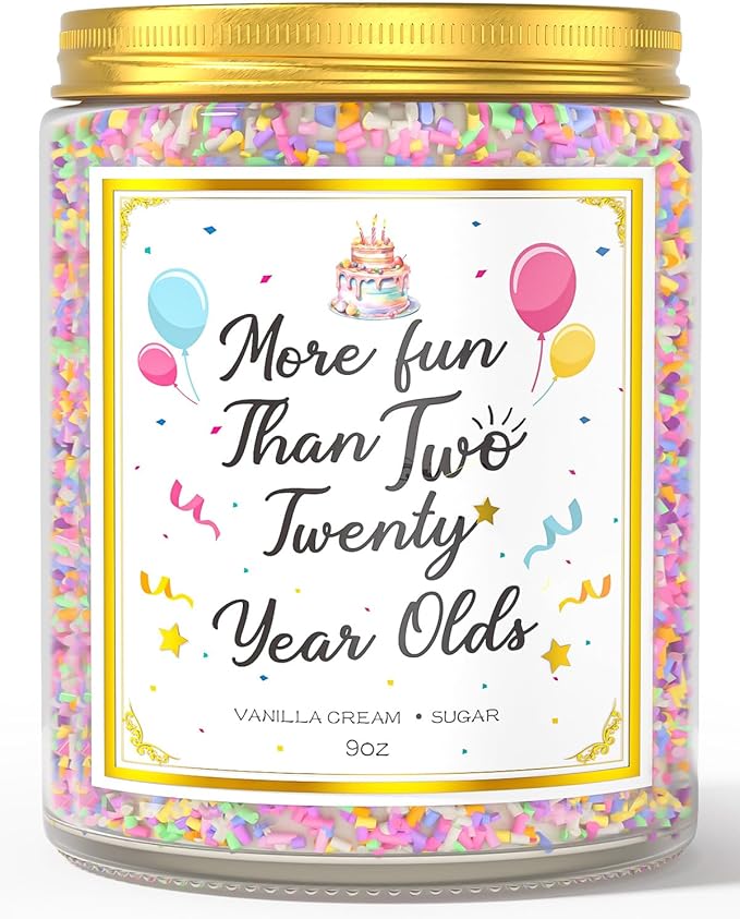 40th Birthday Candles Gifts for Women- 9 oz Happy Birthday Candle with Vanilla Birthday Cake Scent, Gifts for Women & Men, Friendship Ideas-Ruum Studio Home