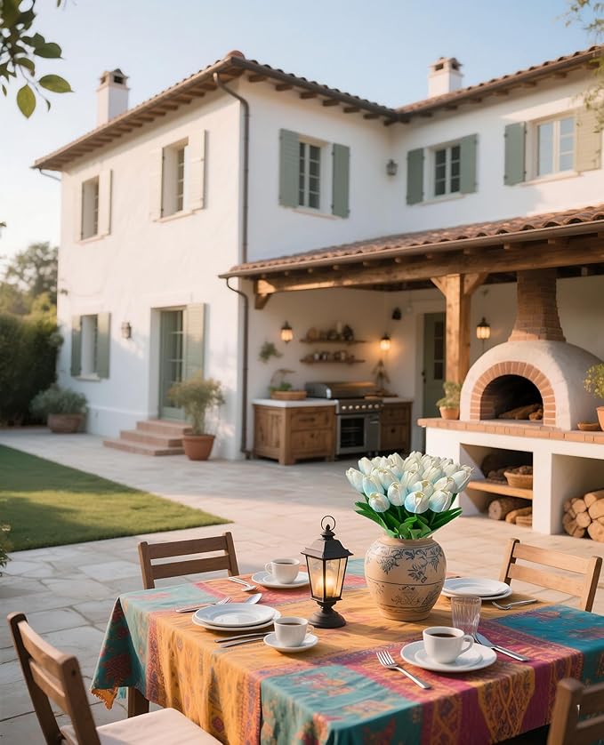 15 Pcs Fake Tulips Artificial Flowers Real Touch PU Faux Flowers Tulip Stems for Wedding Bouquet Floral Arrangement Home Party Office Decorations Mother's Day-Ruum Studio Home