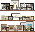 AZSKY 48 Inch Long Floating Shelves Wall Mounted Light Walnut Narrow Photo Picture Ledge Shelves Set of 3 Nursery Book Shelves Photo Frames Display Shelves Kitchen Spice Rack-Ruum Studio Home