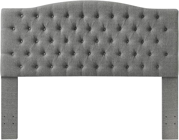 24KF Upholstered Tufted Button Linen Fabric Headboard,Comfortable Fashional Headboard Queen/Full Size,Granite-Ruum Studio Home