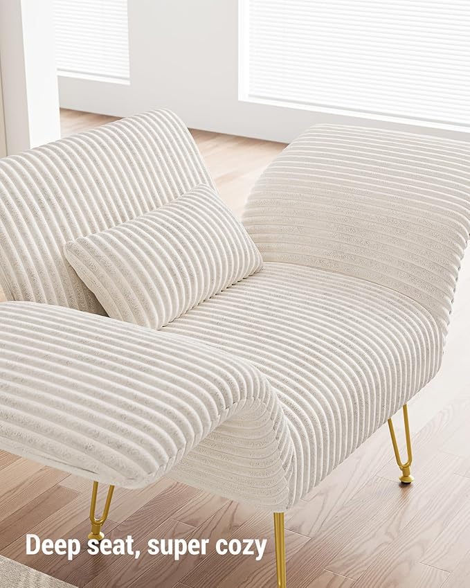 Txtin's Comfy Accent Chair Reading Chair for Bedroom Cozy Wing Arm Living Room Single Sofa Chair with Angle Adjustable Arms Beige Corduroy Easy Assembly-Ruum Studio Home