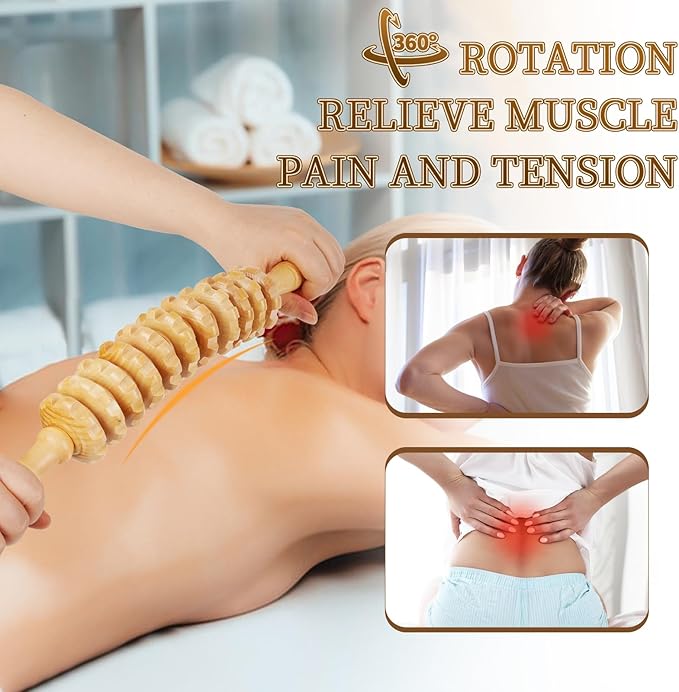 Liitrton Wood Therapy Fasci Massage Tools, Curved Wooden Massage Roller Cellulite Reduction and Muscle Tension (Wood)-Ruum Studio Home