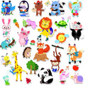Brand, Cute Animals 21PCS Thick Gel Clings Stickers for Kids, Animal Decals, Airplane Birthday Party Supplies, Wide Application, Removable, Reusable, Cartoon Pattern, Indoor Usage-Ruum Studio Home