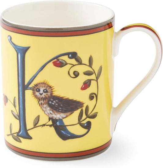 Spode Kit Kemp 12oz Mug in Fine China, K Initial - Custom Coffee Cup for Hot Beverages, Personalized Gift Idea for Her, Him, Friends, Coffee Lovers - Stylish Letter Mug for Daily Use, Dishwasher Safe-Ruum Studio Home