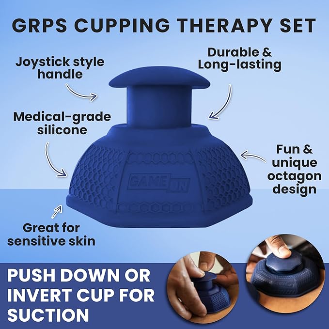Cupping Therapy Set – Cupping Kit for Massage Therapy – Silicone Cups – Massage Cups – Smart Cupping for Fascia and Myofascial Release (Large, Blue)-Ruum Studio Home
