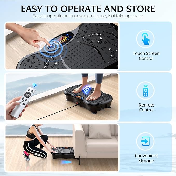 Vibration Plate Exercise Machine, Lymphatic Drainage Machine for Weight Loss, Lymphatic Drainage & Muscle Recovery, Multiple Speeds with Bluetooth & Remote, Max User Weight 330lbs-Ruum Studio Home