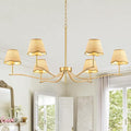 6 Light Boho Rattan Chandelier 44'' Brass Gold Chandelier Light Fixture Hand Woven Dining Room Chandeliers for Entryway Bedroom Living Room Bathroom-Ruum Studio Home