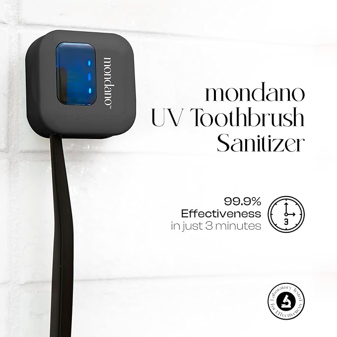 Mondano UV-C Toothbrush Sanitizer and Holder, Toothbrush Case - Manual/Electric Toothbrush Cover for Any Toothbrush Head - Rechargeable Toothbrush Travel Case, Tooth Brush Cover Cap for Home-Ruum Studio Home