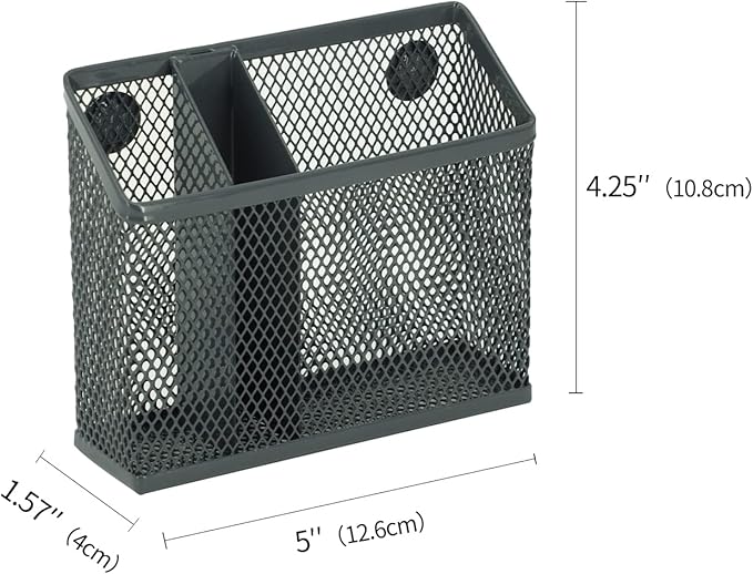 Neudeco Locker Accessories and Decor Kit, Including Mesh Shelf, Organizer, Magnetic Basket and Pen Holder, Suitable for School, Work, Kitchen, Bathroom, (Pack of 4, Grey)-Ruum Studio Home