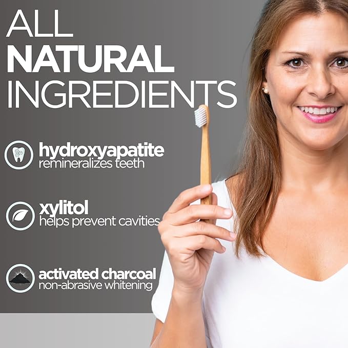 Wellnesse Activated Charcoal Whitening Toothpaste with Xylitol, Fluoride-Free Hydroxyapatite Black Charcoal Toothpaste for Adult Fresh Breath, Natural Teeth Whitening, Mint Flavor, 4 oz (Pack of 1)-Ruum Studio Home