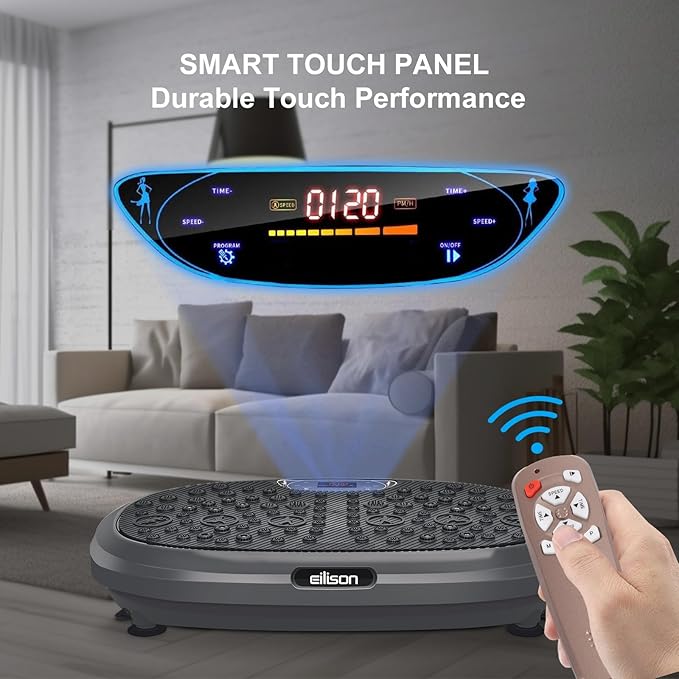 EILISON FitMax 3D XL Vibration Plate Exercise Machine - Whole Body Workout Vibration Platform w/Loop Bands - Lymphatic Drainage Machine for Weight Loss, Shaping, Wellness, Recovery-Ruum Studio Home