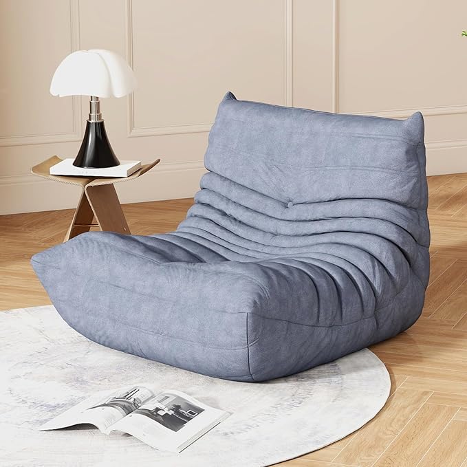 Bean Bag Chairs for Adults, Bean Bag Sofa - Adult Size with Soft Waterproof Fabric for Living Room, Apartments, Reading Corner, Gaming, and Movie Venue (Gray)-Ruum Studio Home