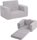 Welnow 2-in-1 Kids Sofa Chair, Convertible Toddler Chair Flip Out Children Sofa Chair Folding Kids Play Sofa with Side Pockets & Removable Cover Armrest Chair for Girl or Boy-Ruum Studio Home