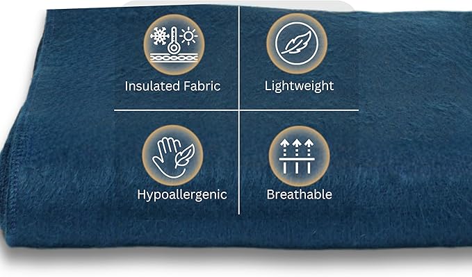 Alpaca Wool Throw Blanket | Warm, Ultra-Soft, Breathable, Non-Itchy Blanket-Throw | Hypoallergenic and Beautiful Fabric (Pacific Blue)-Ruum Studio Home