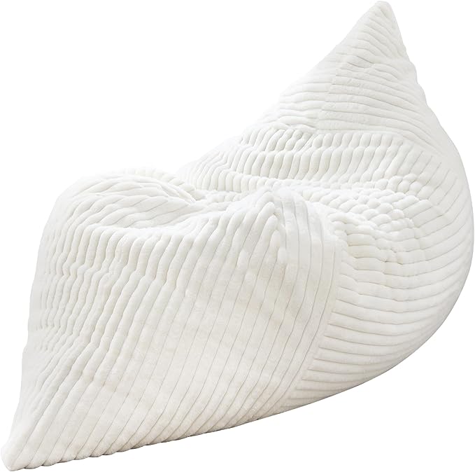 Hobestluk 3 in 1 Bean Bag Chair Giant Bean Bag Chairs Convertible Bean Bag Floor Cushion with Machine Washable Cover, Beanbag Chairs for Adult (White)-Ruum Studio Home
