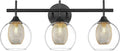 Bathroom Light Fixtures, 3-Light Black and Gold Vanity Lights Over Mirror, Farmhouse Wall Sconce Lighting with Clear Glass and Honeycomb Metal Shade, AD-22001-3W-BK-Ruum Studio Home