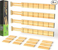 ANTOWIN 4 Pack Expandable Drawer Dividers, 2.2'' High, Extend from 17'' to 22'', Dresser Drawer Organizers, Bamboo Separators for Kitchen, Bedroom, Office, Bathroom, with 12 Pack Divider Inserts-Ruum Studio Home