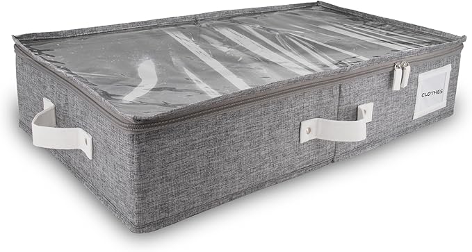 HOMELUX THEORY 1pc Under Bed Storage Containers, Bedroom Under the Bed Drawer Storage Organizer with Bins and Lids, Large Underbed Clothes Storage Box Ideal for Blanket, Fabric, & Shoes (LightGray)-Ruum Studio Home