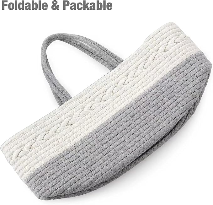 PandaEar Baby Diaper Caddy Organizer for Boys Girls, Portable Baby Diaper Basket, Travel Cotton Rope Diaper Caddy Change Organizer for Baby Shower Gifts Newborn Infants-Ruum Studio Home