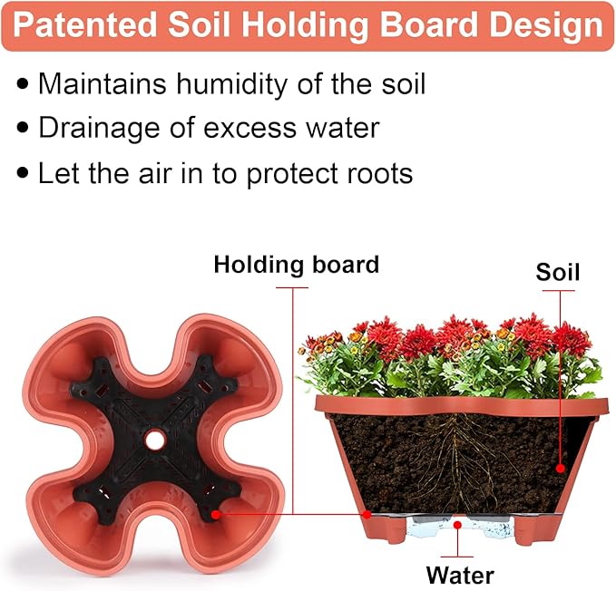 Vertical Planter 5 Tier Stackable Planters Garden Planters Strawberry Herb Flower and Vegetable Planter Indoor Outdoor Gardening Pots with Removable Wheels and Tools-Ruum Studio Home