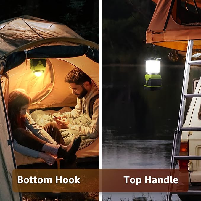 LE 1000LM Battery Powered LED Camping Lantern, Waterproof Tent Light with 4 Light Modes, Camping Essentials, Portable Lantern Flashlight for Camping, Emergency Light, Power Outages, Not Rechargeable-Ruum Studio Home