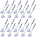 Hsei 20 Pcs Gray Kitchen Scrub Dish Brush Bulk with 11 Inch Handle Cleaning Dish Scrubber with Stiff Bristles Washing Scrub Brushes for Housekeeping for Pots and Pans, Kitchen Sink-Ruum Studio Home
