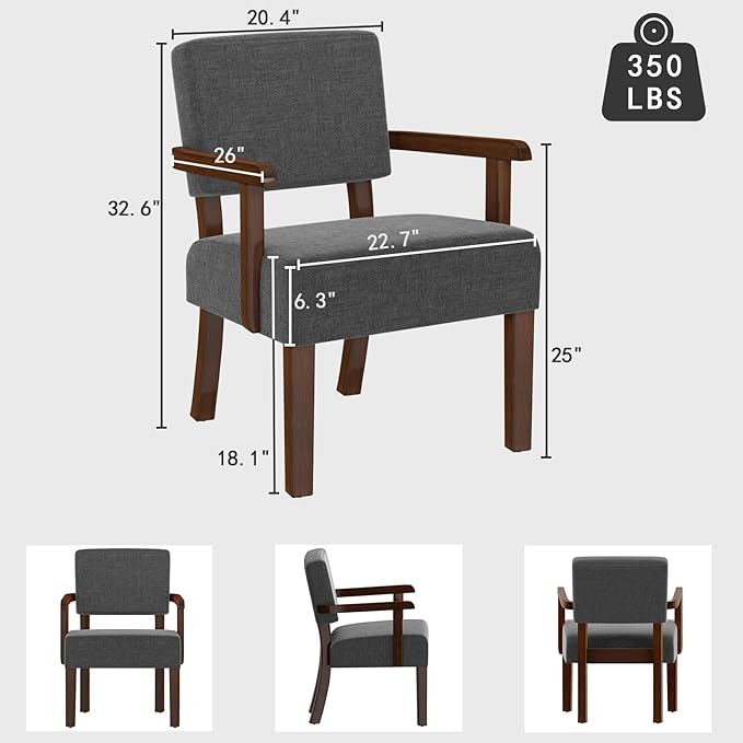 Oversize Accent Chair with Soft Seat and Armrests for Living, Dinning, Bedroom, Reading, Waiting Room-Ruum Studio Home