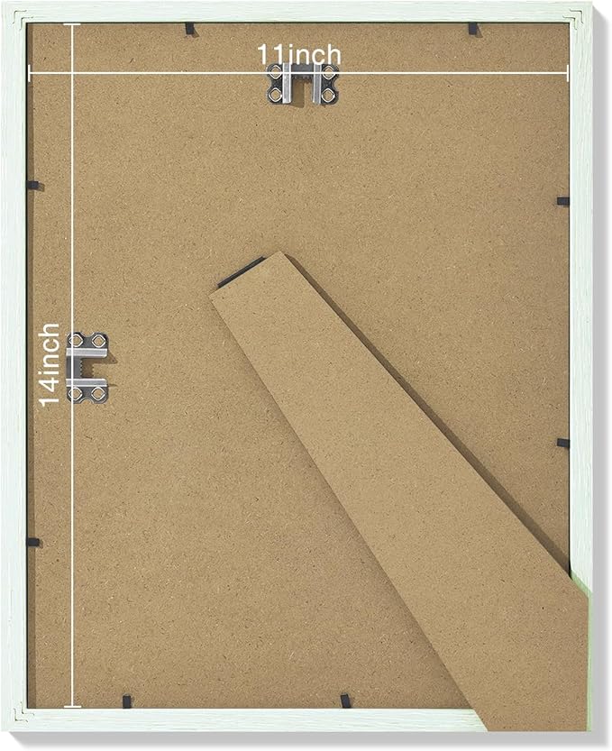 Vittanly 11x14 Picture Frames Set of 9, Shatter Resistant Plexiglass, Display 8x10 Pictures with Mat or 11x14 without Mat, Photo Frames for Wall or Tabletop, Engineered Wood, Vintage Green-Ruum Studio Home