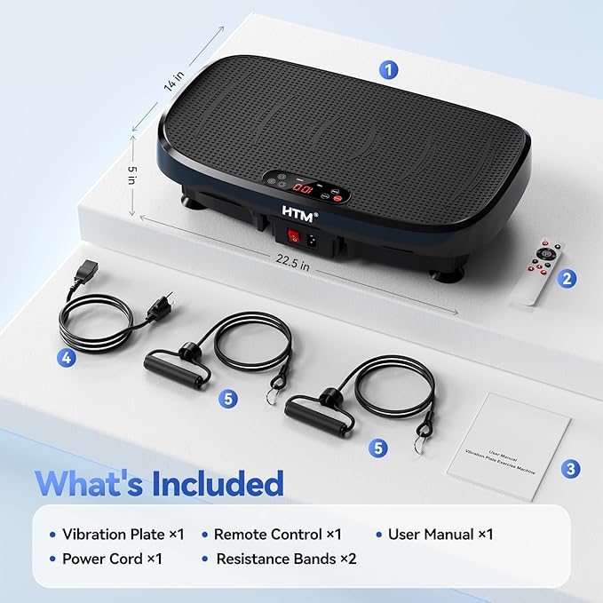 Vibration Plate Exercise Machine - 330lbs Weight Capacity, 120 Speed Levels, 5 Program Modes - Full Body Workout for Home Fitness, Toning & Wellness, LED Display, Low Noise Motor-Ruum Studio Home