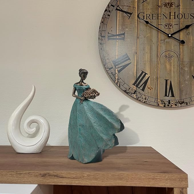 Guichifun Fairy Statue Collection Home Decoration - Leaf Angel Girls Resin Modern Table Decor for Living Room Office Sculpture Decor for Women Indoor Rustic Figurines Gift 5 x 3 x 7.5 Inch-Ruum Studio Home