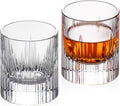 KAMMAK Crystal Whiskey Glasses Set of 2, Luxury 2.03oz Old Fashioned Glasses Stemless, Handcrafted Liquor Glasses, Hand Blown Scotch Cup for Women, Men Barware Gift for Cocktail, Bourbon-Ruum Studio Home