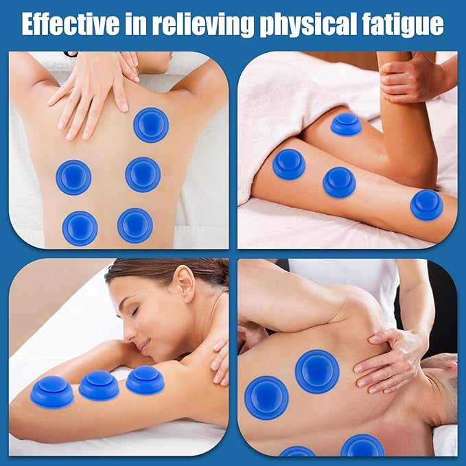Silicone Cupping Therapy Sets-10pcs Professional Vacuum Cupping for Myofascial Massage/Joint Pain/Anti Cellulite/Deep Muscle Relief & More(Blue)-Ruum Studio Home