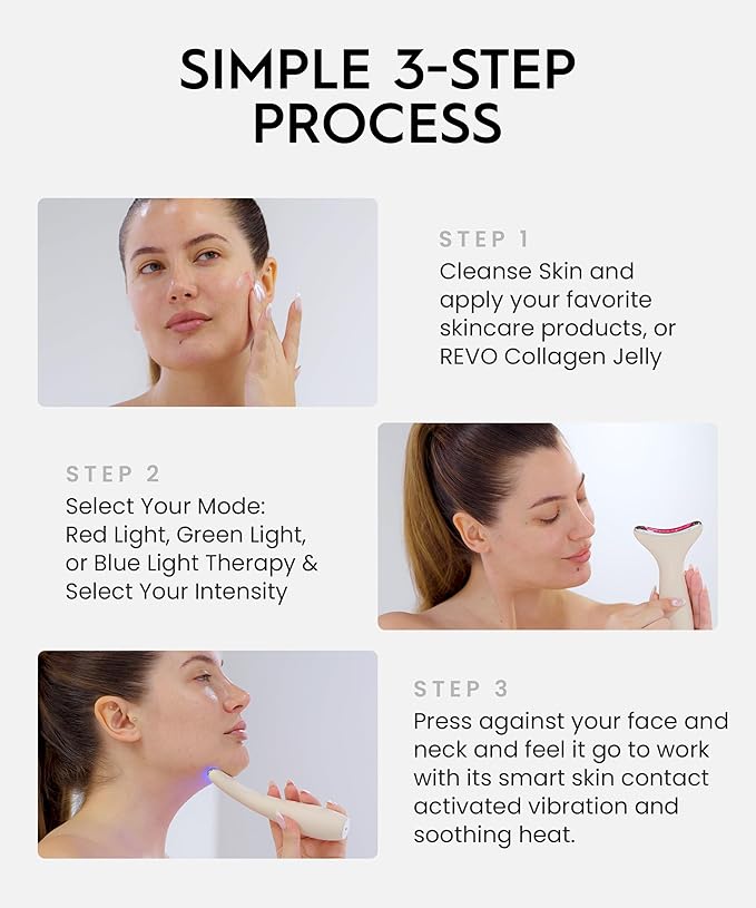 REVO Genie | Face & Neck Beauty Massager with Ultra Powerful LEDs for Wrinkles, Fine Lines, Puffy Skin, Uneven Skin Tone, Lymphatic Drainage, Lifting & Firming Facial Sculpting Tool with Light Therapy-Ruum Studio Home