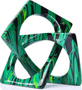 XMGZQ Emerald Green Knot Statue for Coffee Table Centerpiece Decor,Modern Abstract Art Geometric Sculpture and Figurines, Home Decor Accent,Cube Knick Knacks for Shelves,Bookshelf,Entryway,Floating-Ruum Studio Home