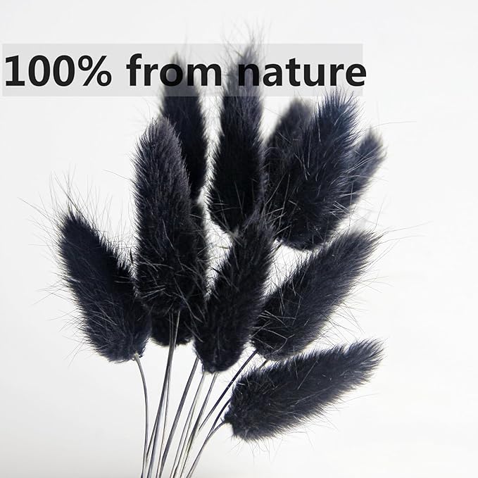 115 PCS Black Pampas Grass Bouquet, Boho Table Decor, Black Bunny Tails Dried Flowers, Dried Pampas Grass for Weddings, Home Decor, Rustic Parties, and Baby Shower Decorations-Ruum Studio Home