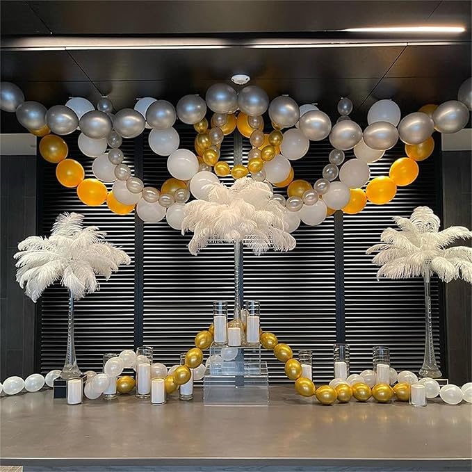 White and Gold Quick Link Balloons, 100PCS 6 Inch Small Baby Pink Linking Balloons for Making Balloon Wall Heart Arch Tails Balloon for Girls Wedding Birthday Baby Shower Engagement Party Decorations-Ruum Studio Home