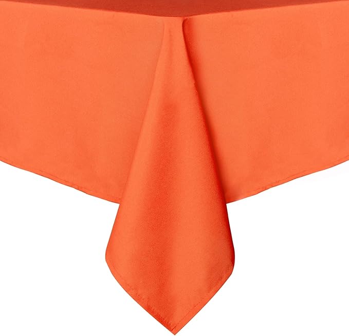 sancua Square Tablecloth - 70 x 70 Inch - Stain and Wrinkle Resistant Washable Polyester Table Cloth, Decorative Fabric Table Cover for Dining Tables, Buffet Parties and Camping, Orange-Ruum Studio Home