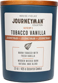 Journeyman Collection Candle, 15oz, Wooden Wick, Tobacco Vanilla, Large Painted Jar-Ruum Studio Home