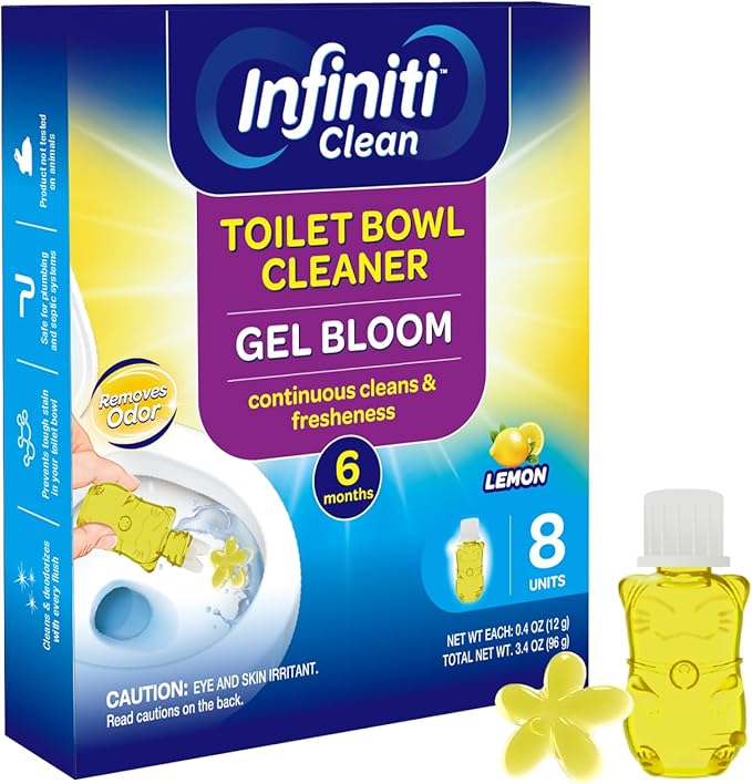 Toilet Gel Stamp - 8 Packs Toilet Bowl Cleaner Gel with Automatic Click, Freshener for Toilet Maintenance, 3.4oz, 6 Month Supply (Lemon)-Ruum Studio Home