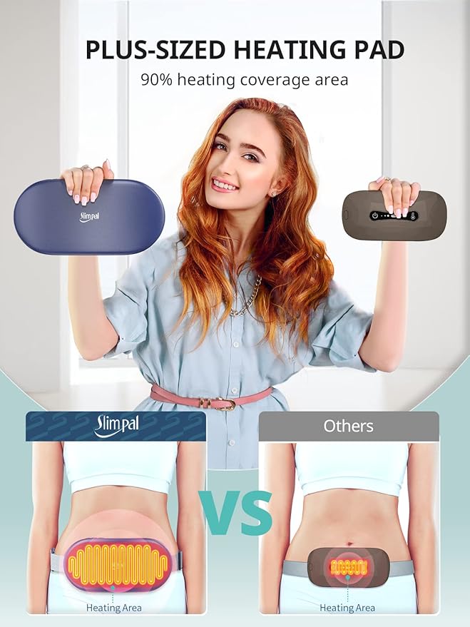 Slimpal Heating Pad for Period Cramps and Back Pain, FSA HSA Eligible, Plus-Sized Electric Heat Pad Portable Menstrual Heat Belt Pain Relief, 3 Timer Auto Off, Gifts for Her Women Girl Wife, Pink-Ruum Studio Home