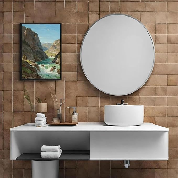 Natural mountain stream scenery poster suitable for bedroom beautiful blue sky flowing river scenery suitable for living room dormitory office-Ruum Studio Home