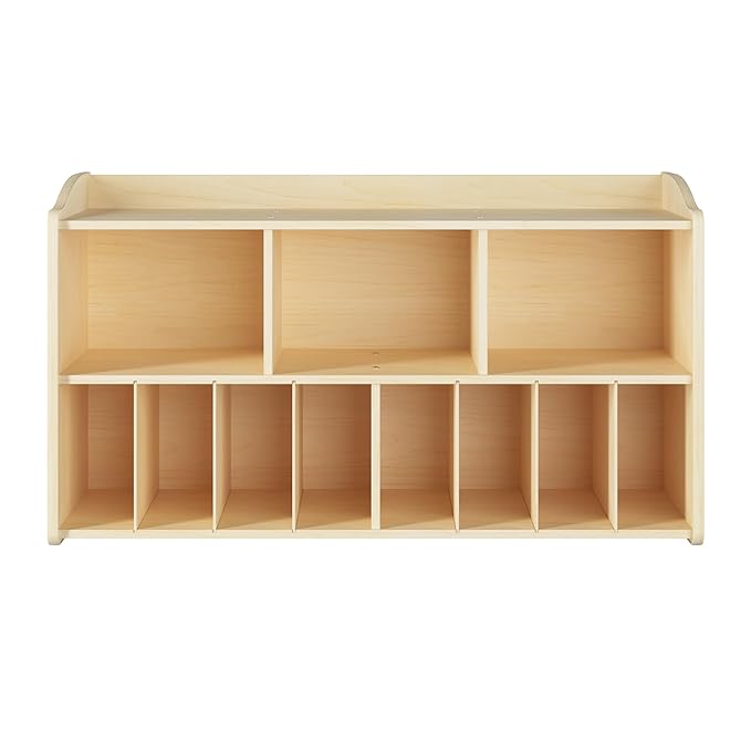 Foundations Wall-Mounted Diaper Organizer for Daycares, 3 Large & 8 Small Storage Compartments, Wood Construction, Maximum Durability-Ruum Studio Home