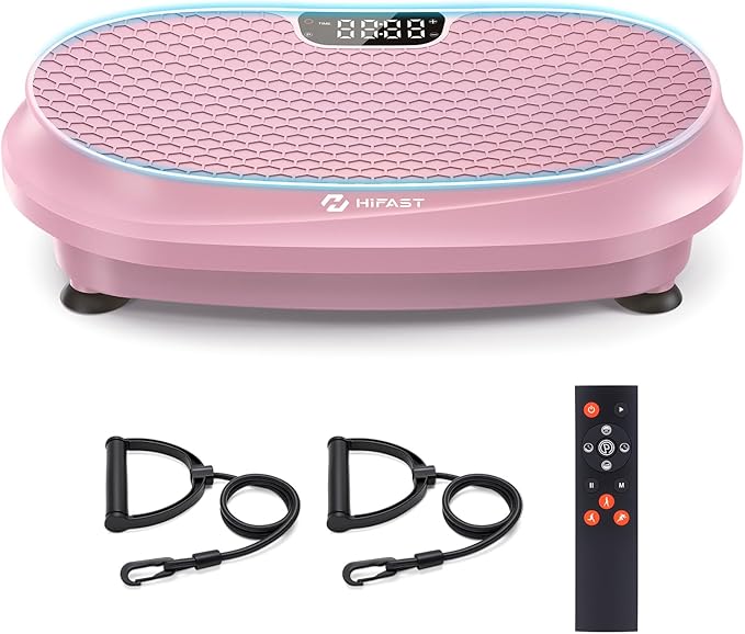 Curved Vibration Plate Exercise Machine, Vibrating Plate 400 lbs Capacity with 9 Auto Modes and 120 Adjustable Speeds, Large LED Display, Touch and Remote Control, Vibration Platform for Home-Ruum Studio Home