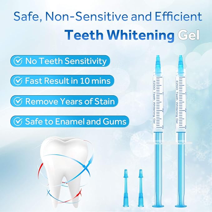EZGO 10 Pack Teeth Whitening Gel Refills 22% Bleaching Gel, No Sensitive Teeth Whitener, Great for Sensitive Tooth Whitening, Carbamide Peroxide Teeth Whitening Gel, Mint Flavor (10X 3ML)-Ruum Studio Home